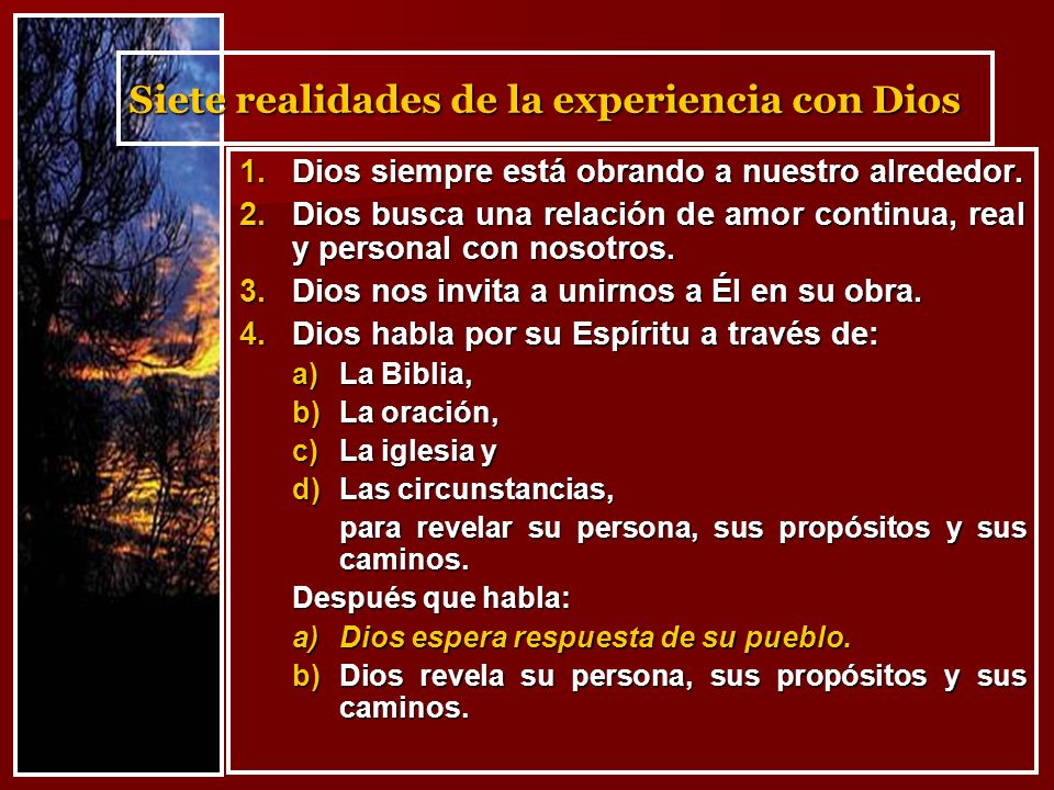 Siete realidades de la experiencia con Dios