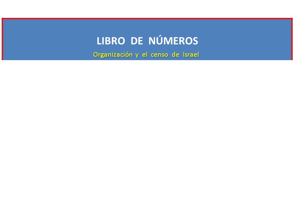 LIBRO DE NÚMEROS Orden Desorden Nuevo Orden Preparación Postergación
