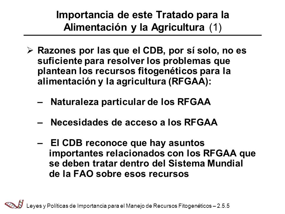 Importancia de este Tratado para la Alimentación y la Agricultura (1)