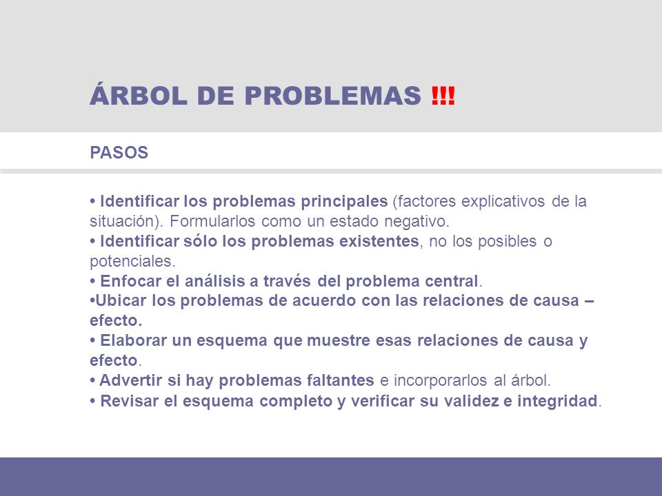 ÁRBOL DE PROBLEMAS !!! PASOS