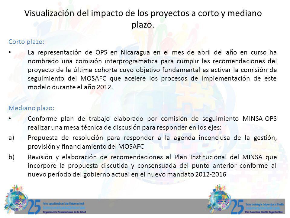 Visualización del impacto de los proyectos a corto y mediano plazo.