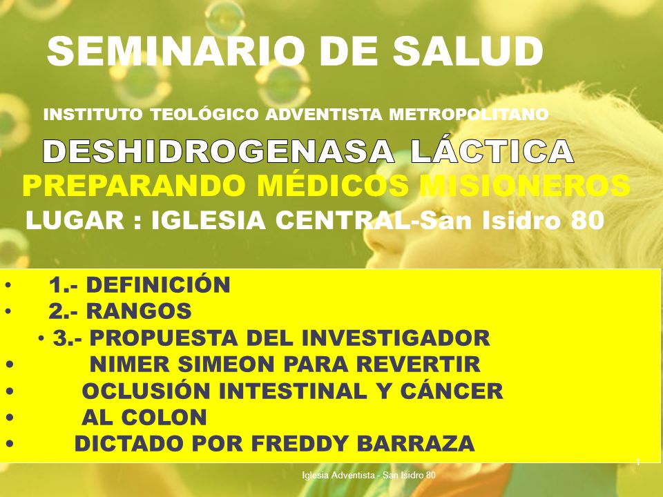 SEMINARIO DE SALUD DESHIDROGENASA LÁCTICA 2 03 SEPTBRE 13 SANTIAGO
