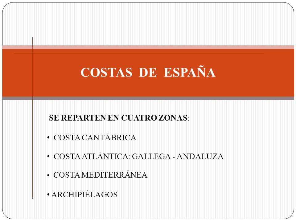 COSTAS DE ESPAÑA COSTA CANTÁBRICA COSTA ATLÁNTICA: GALLEGA - ANDALUZA