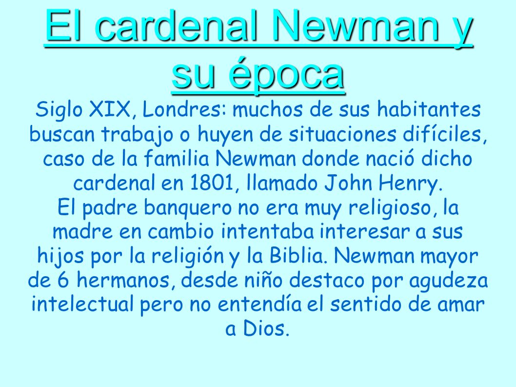El cardenal Newman y su época