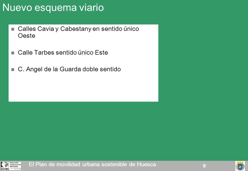 Nuevo esquema viario Calles Cavia y Cabestany en sentido único Oeste