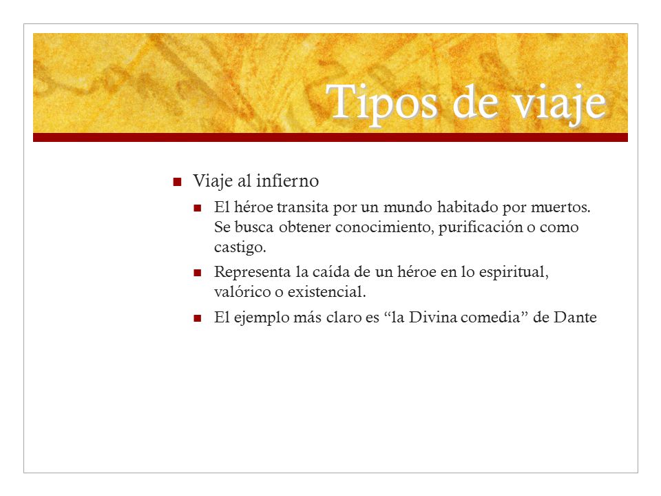 Tipos de viaje Viaje al infierno
