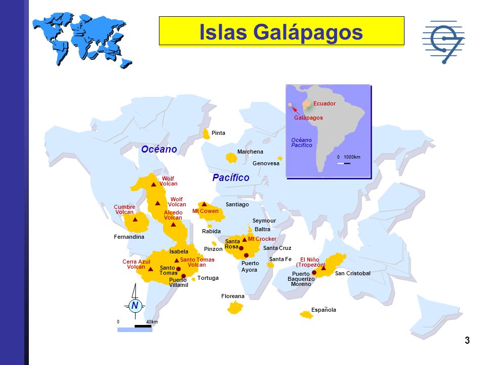 Islas Galápagos Océano Pacífico N Galápagos Ecuador Océano Pacifico