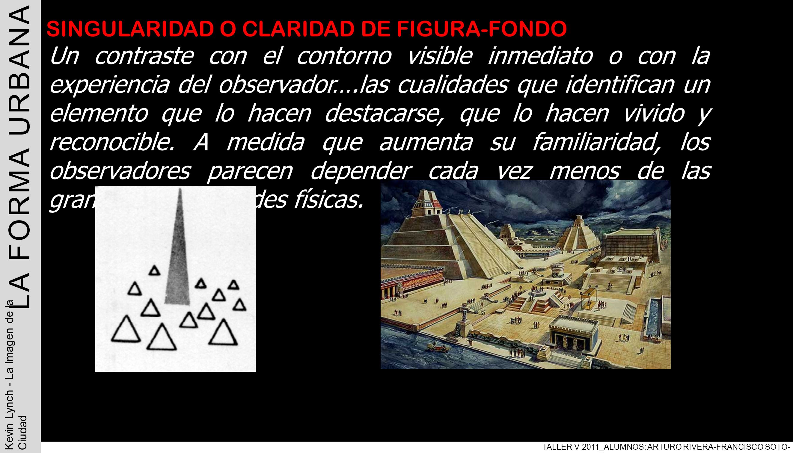 LA FORMA URBANA TALLER V 2011_ALUMNOS: ARTURO RIVERA-FRANCISCO SOTO-PABLO ARAVENA. Kevin Lynch - La Imagen de la Ciudad.