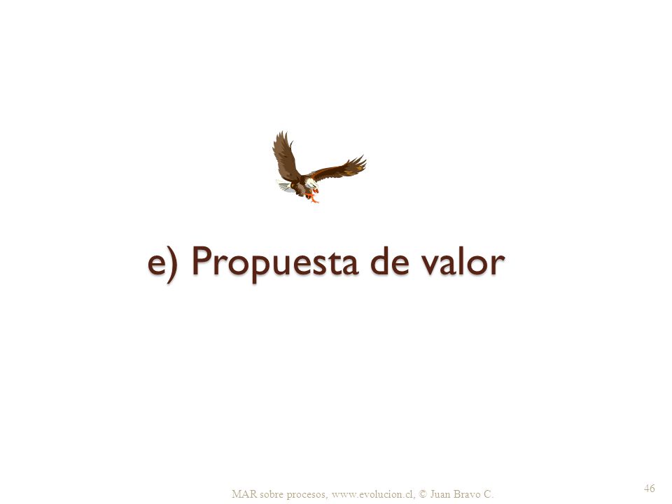 e) Propuesta de valor MAR sobre procesos,   © Juan Bravo C.