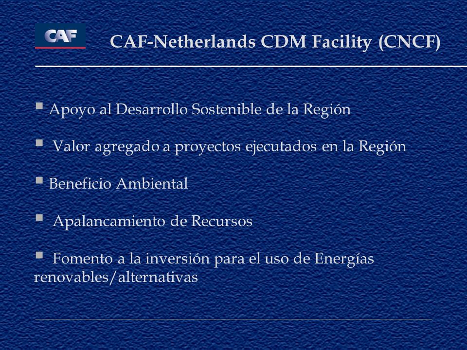 CAF-Netherlands CDM Facility (CNCF)