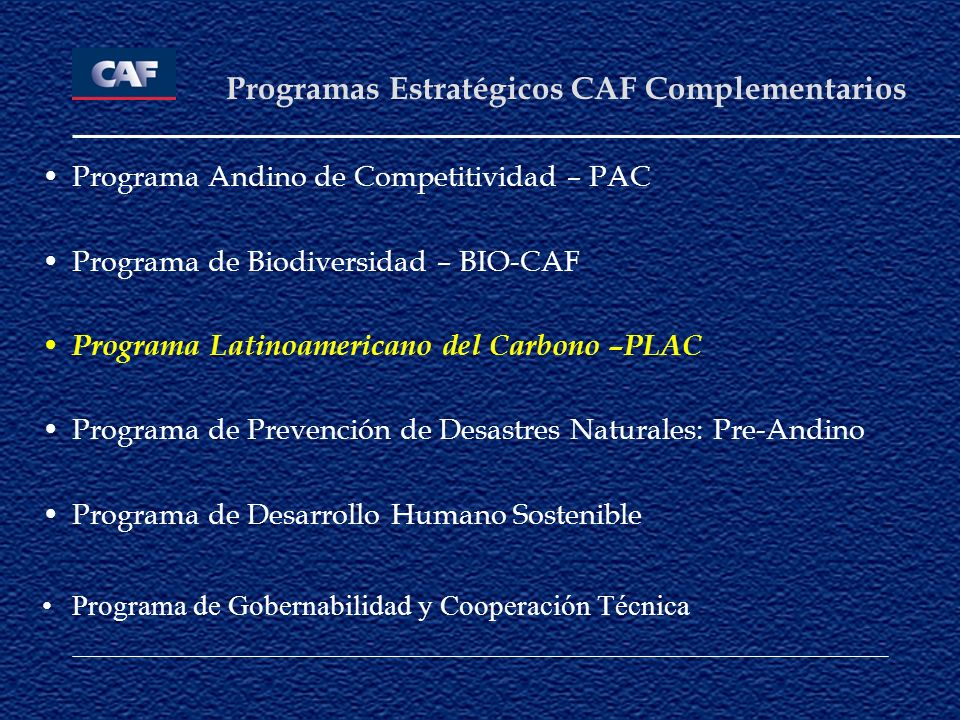 Programas Estratégicos CAF Complementarios