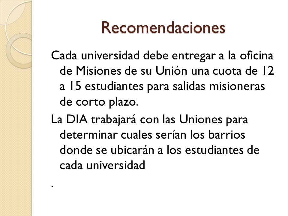 Recomendaciones