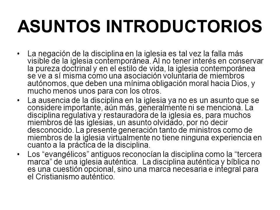 ASUNTOS INTRODUCTORIOS