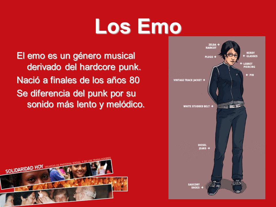 Los Emo El emo es un género musical derivado del hardcore punk.