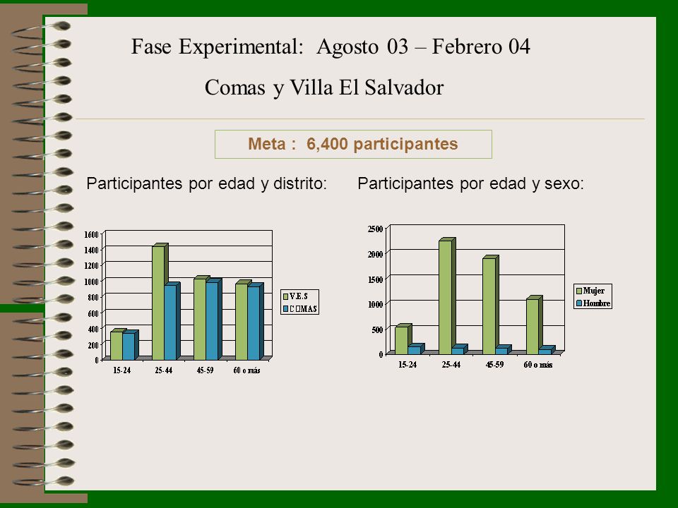 Fase Experimental: Agosto 03 – Febrero 04 Comas y Villa El Salvador