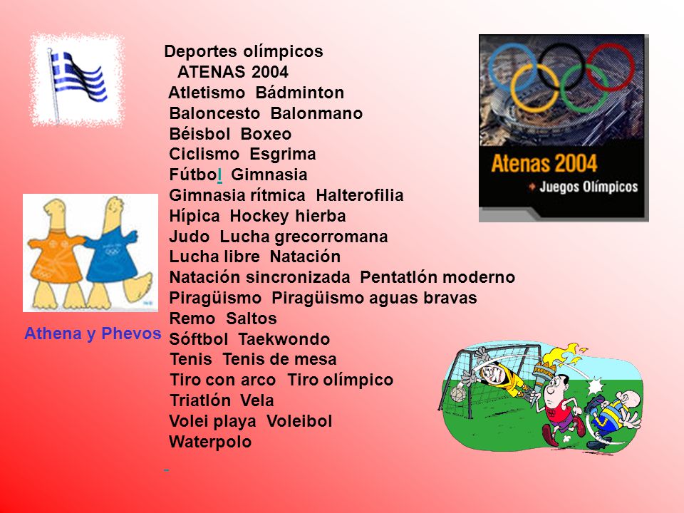 Deportes olímpicos ATENAS 2004