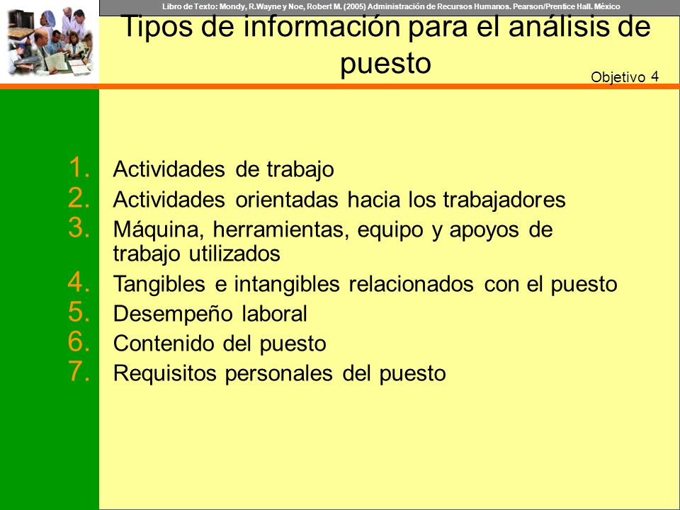 Tipos de información para el análisis de puesto