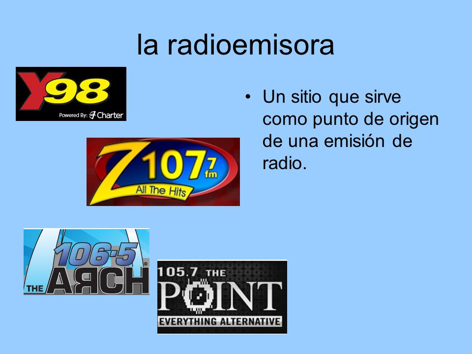 la radioemisora Un sitio que sirve como punto de origen de una emisión de radio.
