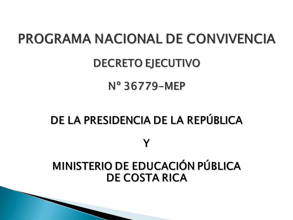 PROGRAMA NACIONAL DE CONVIVENCIA