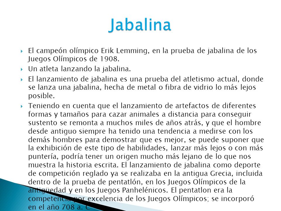 Jabalina El campeón olímpico Erik Lemming, en la prueba de jabalina de los Juegos Olímpicos de