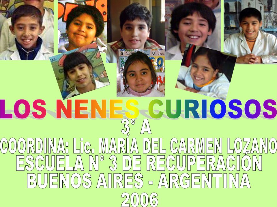 COORDINA: Lic. MARÍA DEL CARMEN LOZANO ESCUELA N° 3 DE RECUPERACIÓN
