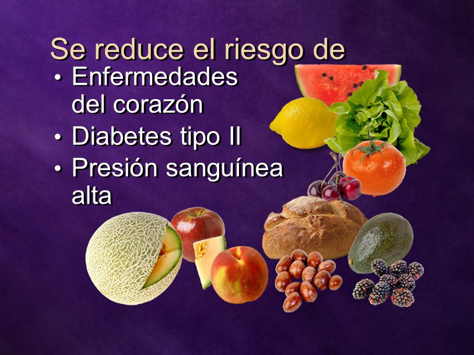 Se reduce el riesgo de Enfermedades del corazón Diabetes tipo II