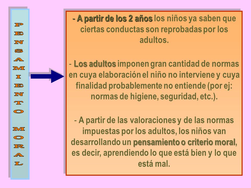A partir de los 2 años los niños ya saben que ciertas conductas son reprobadas por los adultos.