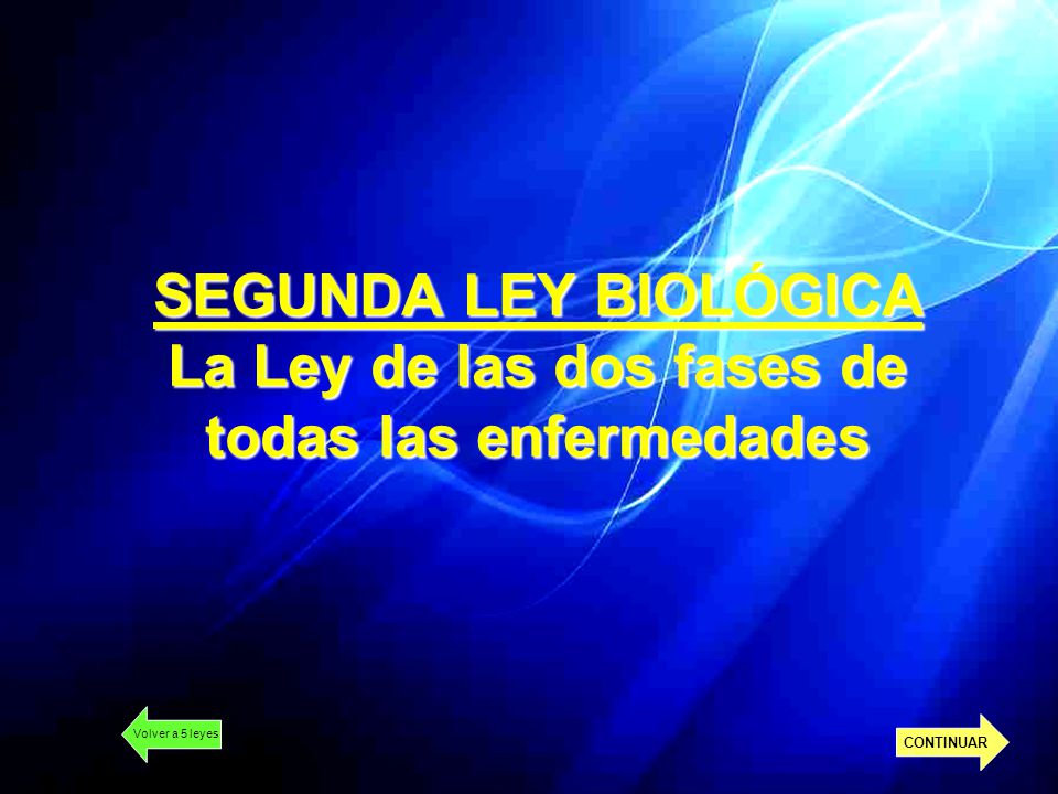 SEGUNDA LEY BIOLÓGICA La Ley de las dos fases de todas las enfermedades