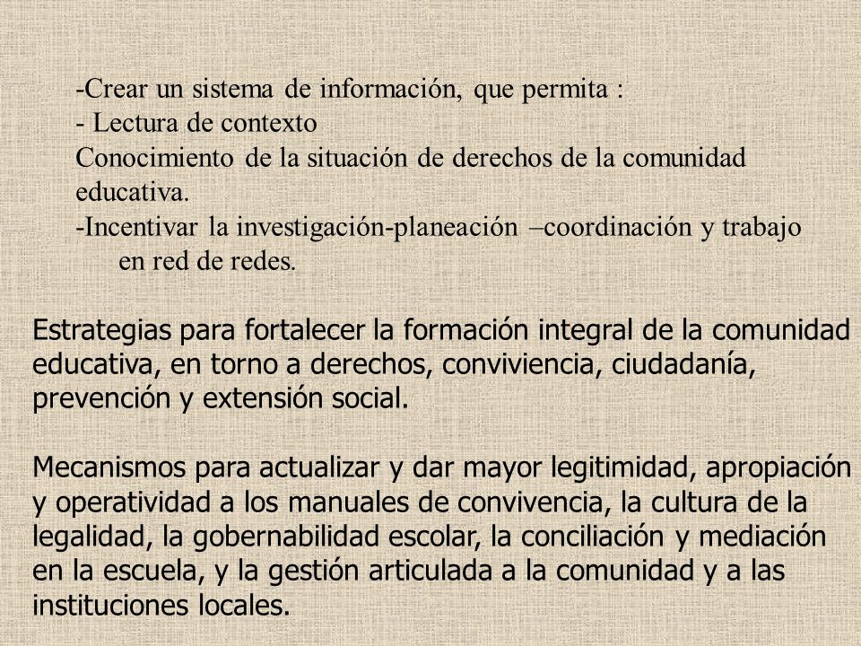 -Crear un sistema de información, que permita : - Lectura de contexto