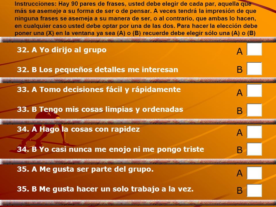 A B A B A B A B 32. A Yo dirijo al grupo