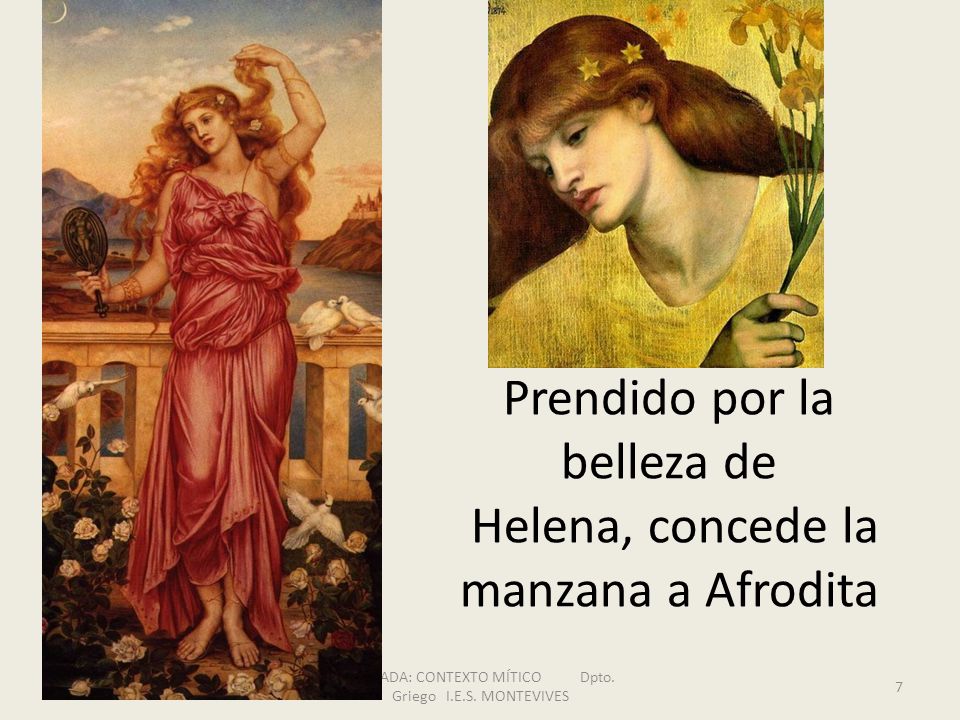 Prendido por la belleza de Helena, concede la manzana a Afrodita