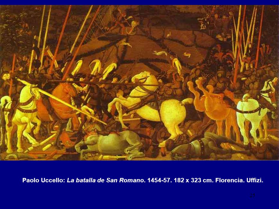 Paolo Uccello: La batalla de San Romano x 323 cm