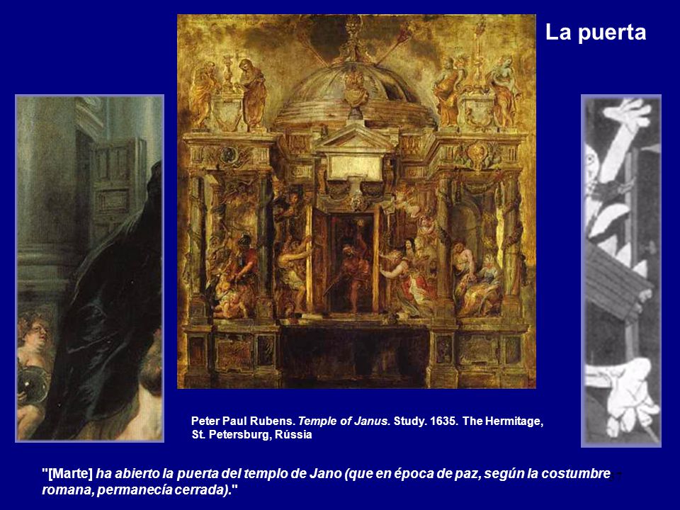 La puerta Peter Paul Rubens. Temple of Janus. Study The Hermitage, St. Petersburg, Rússia.