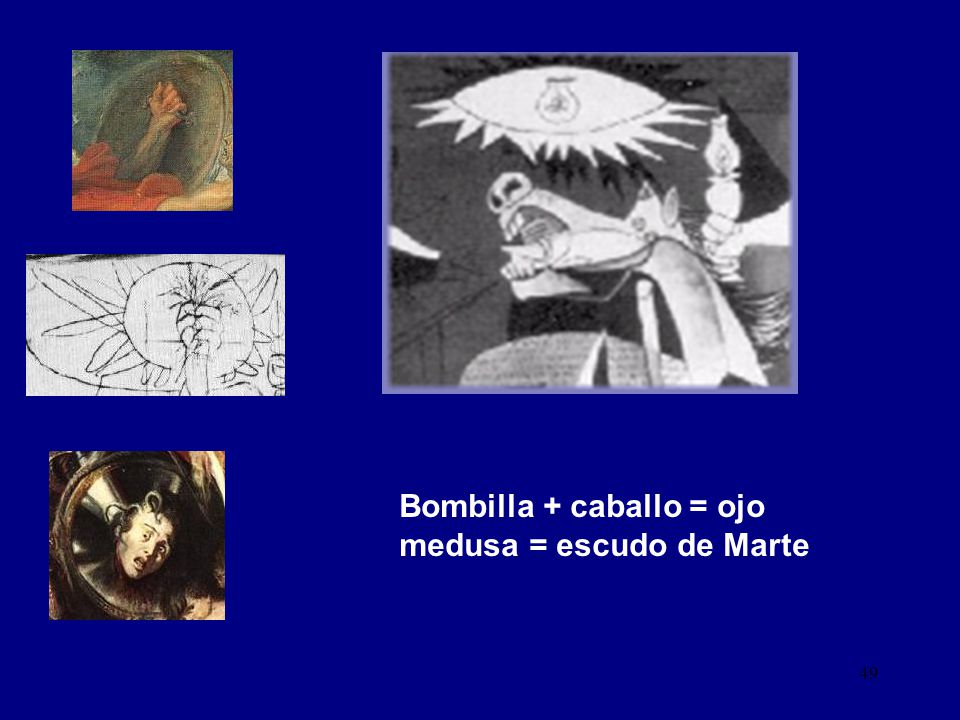 Bombilla + caballo = ojo medusa = escudo de Marte