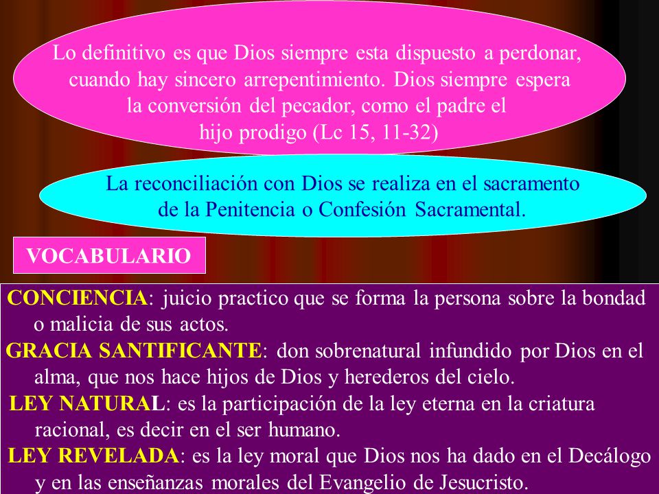 Lo definitivo es que Dios siempre esta dispuesto a perdonar,