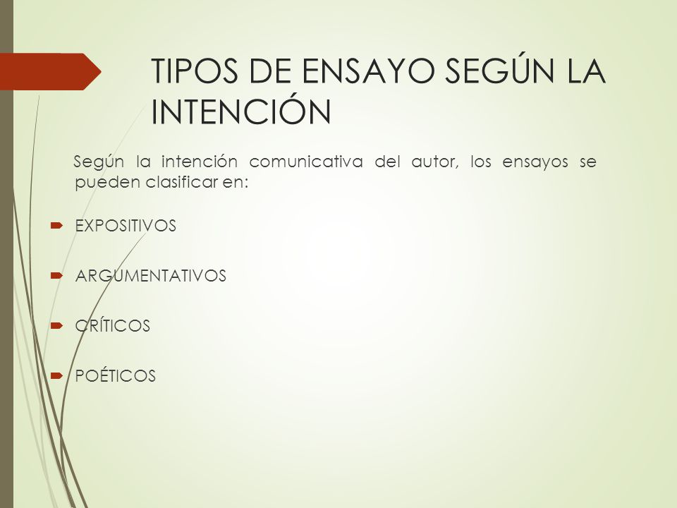 TIPOS DE ENSAYO SEGÚN LA INTENCIÓN