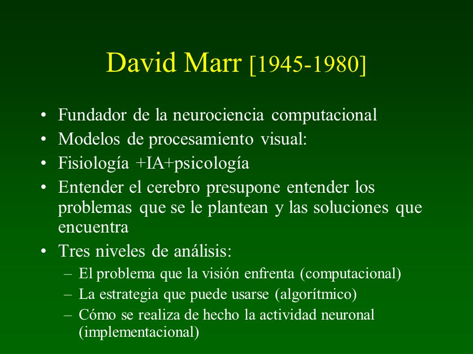 David Marr [ ] Fundador de la neurociencia computacional