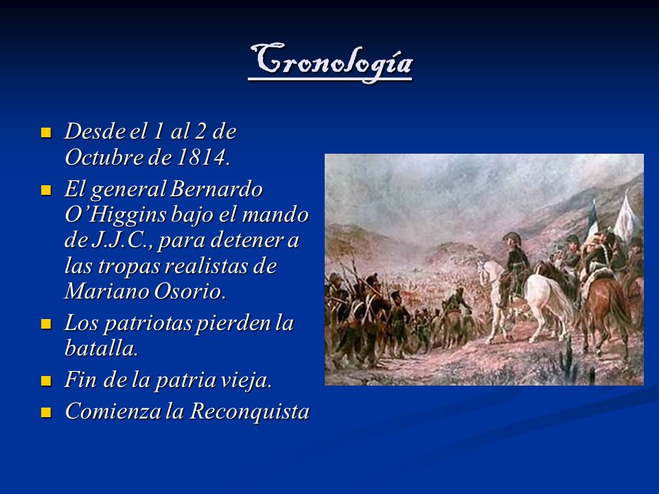 Cronología Desde el 1 al 2 de Octubre de 1814.