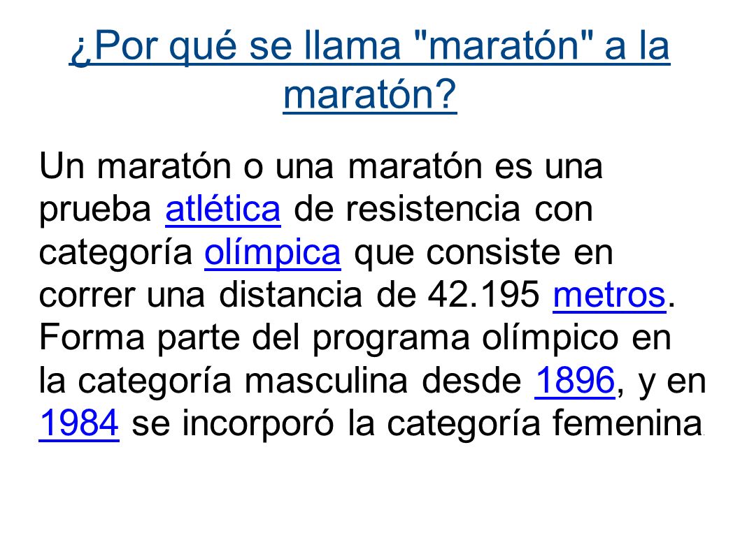 ¿Por qué se llama maratón a la maratón