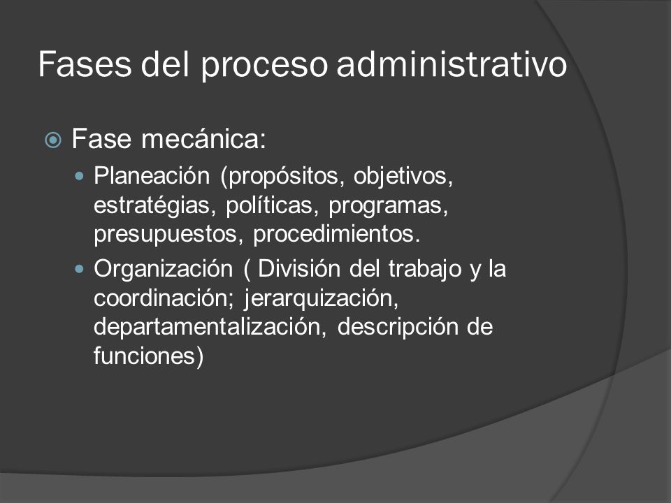 Fases del proceso administrativo