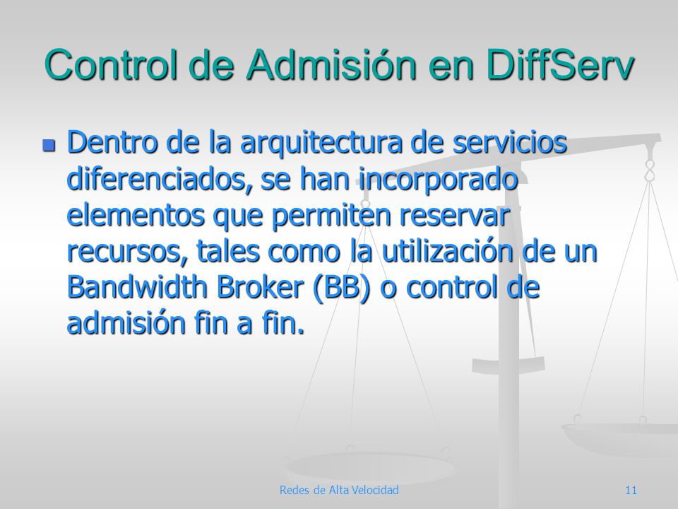 Control de Admisión en DiffServ