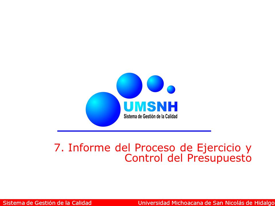 7. Informe del Proceso de Ejercicio y Control del Presupuesto