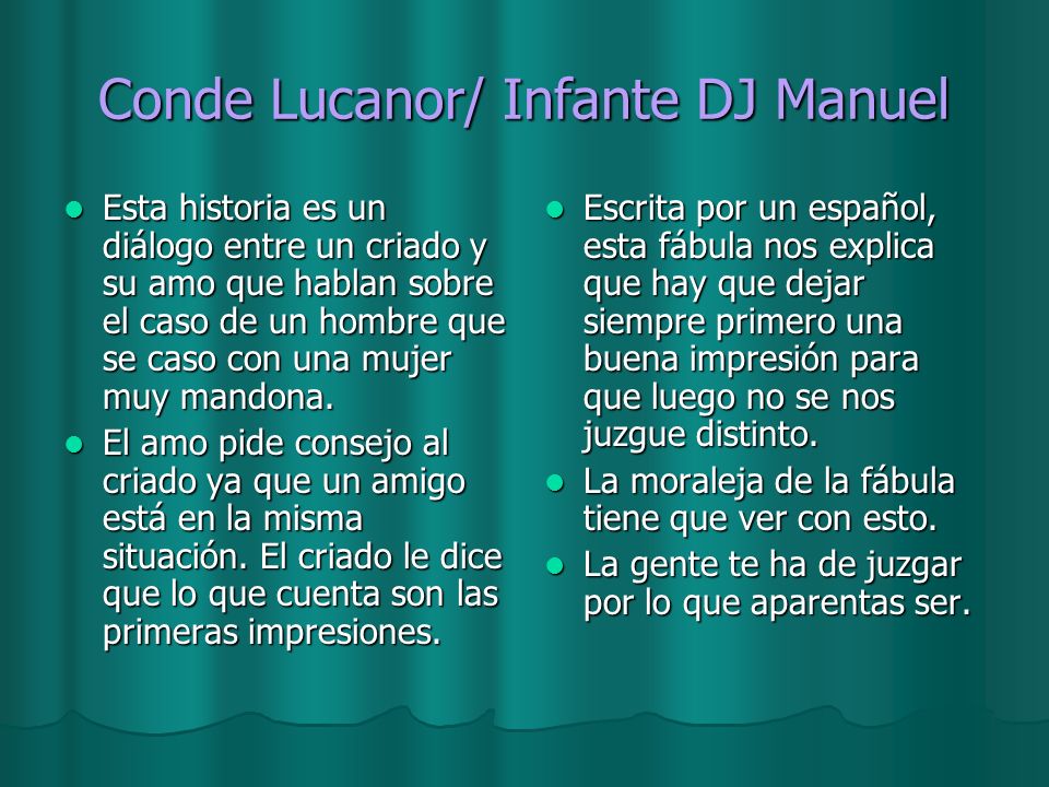 Conde Lucanor/ Infante DJ Manuel