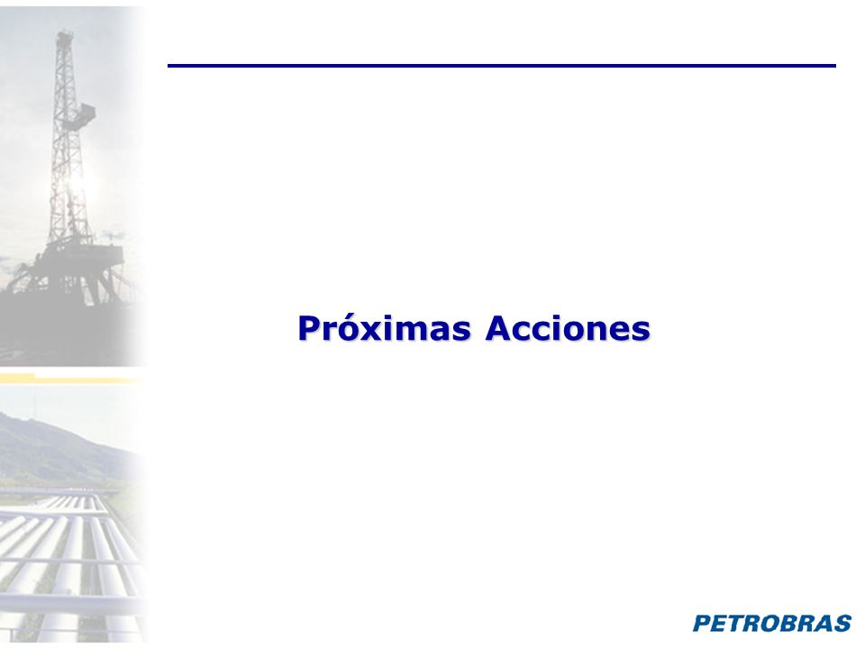 Próximas Acciones Para seguir incrementando el porcentaje de éxito se analizan las siguientes acciones.