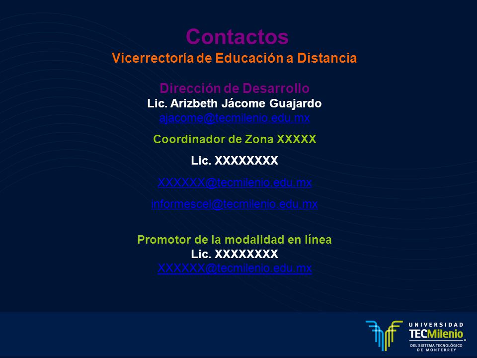 Coordinador de Zona XXXXX Promotor de la modalidad en línea