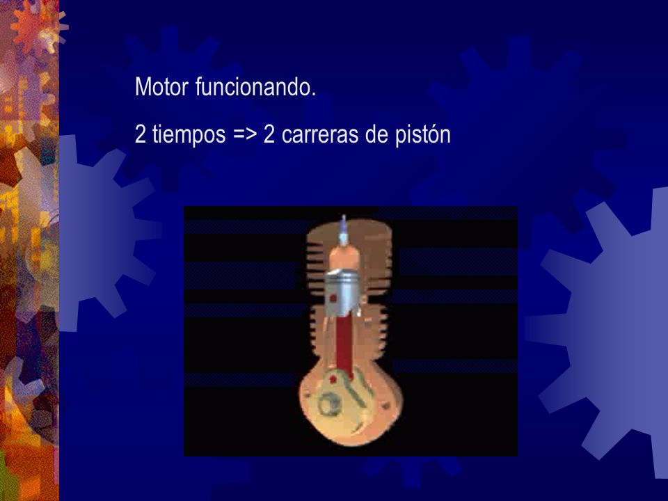 Motor funcionando. 2 tiempos => 2 carreras de pistón
