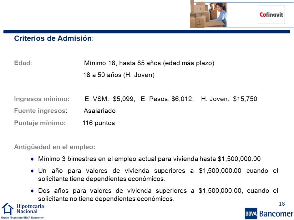 El pasado 25-Feb-09 el H. Consejo de Administración del Infonavit aprobó modificaciones a las Reglas para el otorgamiento de Créditos a los Derechohabientes del INFONAVIT , así como a las Reglas para el Otorgamiento de Créditos al amparo del artículo 43BIS de la Ley del INFONAVIT lo cual permite flexibilizar el esquema de crédito de Cofinanciamiento para los derechohabientes con ingresos medios y altos.