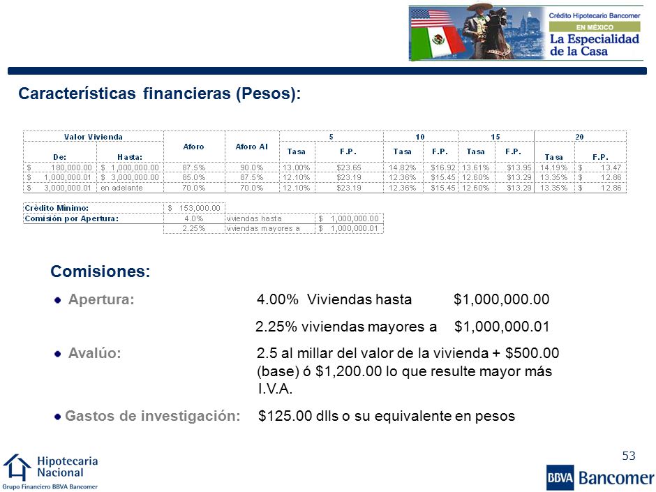 Características financieras (VSM):