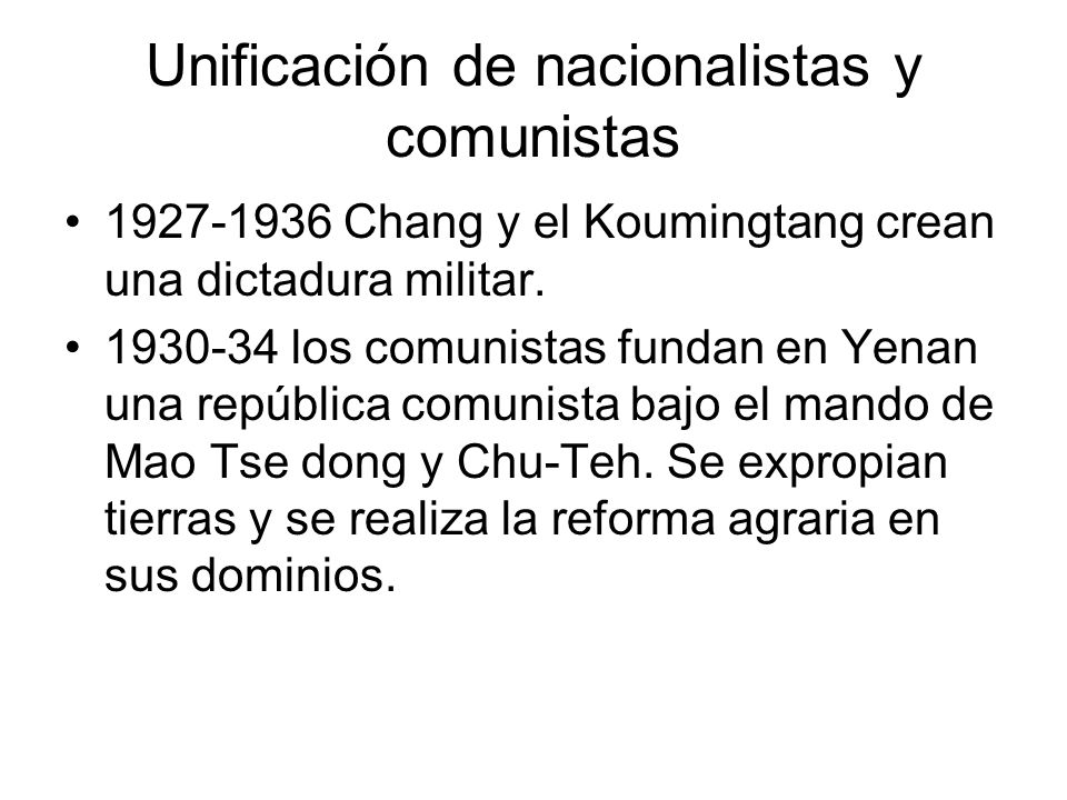 Unificación de nacionalistas y comunistas
