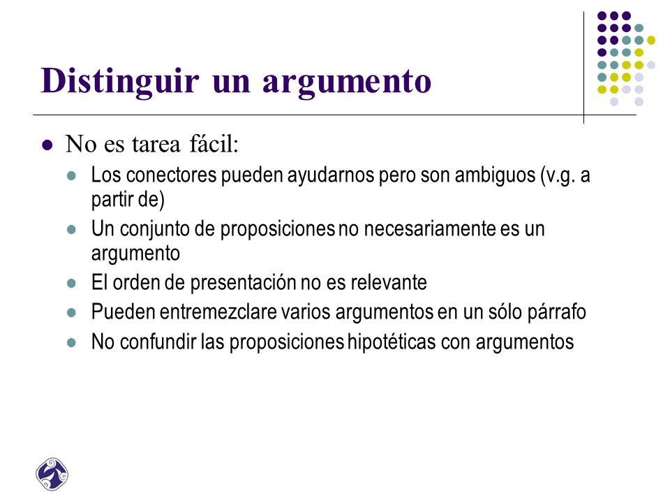 Distinguir un argumento